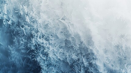 Fototapeta premium Close-up view of delicate ice formations creating a mesmerizing natural pattern, showcasing the beauty and complexity of frozen water