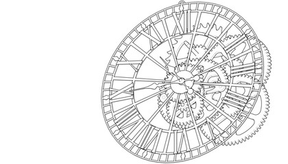 clock mechanism symbol 3d illustration