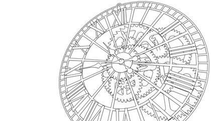 clock mechanism symbol 3d illustration