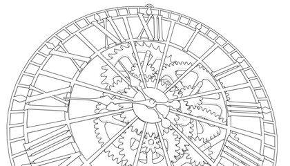 clock mechanism symbol 3d illustration