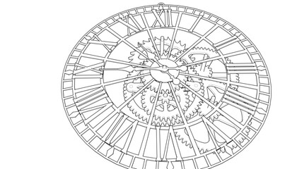 clock mechanism symbol 3d illustration