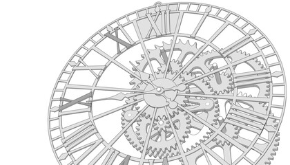 clock mechanism symbol 3d illustration