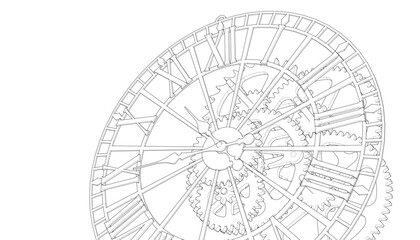 clock mechanism symbol 3d illustration