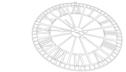 clock mechanism symbol 3d illustration