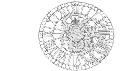 clock mechanism symbol 3d illustration