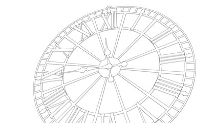 clock mechanism symbol 3d illustration