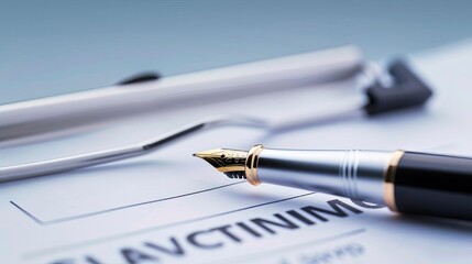 Close-up of an insurance claim form with a pen, claim form, detailed and accurate insurance claims submission