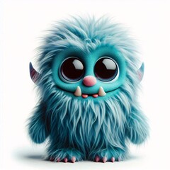 Cute plush character illustration on white backround