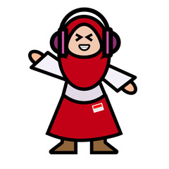 girl is listening to music