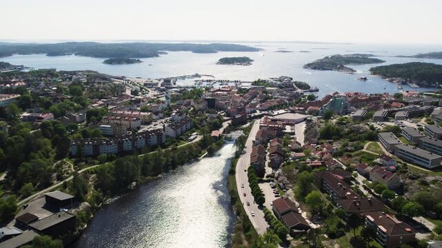 Stromstad Town On The West Coast Of Sweden Near The Border Of Norway. Aerial Shot
