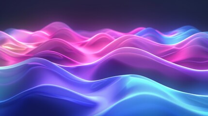 Fototapeta premium Vibrant waves creating an energetic flow in an abstract dark background