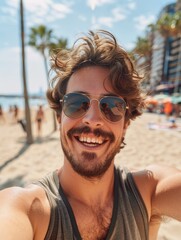 A person capturing a moment on their phone at the coast