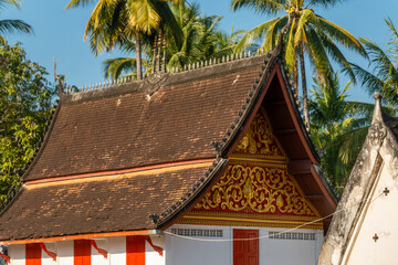 detail of Wat Xieng Thong "Temple of the Golden City" ia Buddhist temple in Luang Prabang, Laos,	
