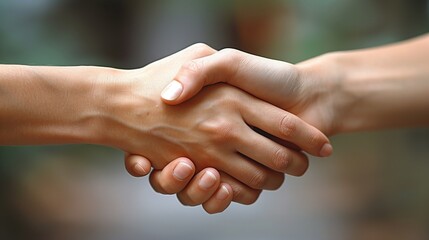 Handshake at Interview: A close-up of a firm handshake between a candidate and an interviewer, symbolizing a successful meeting