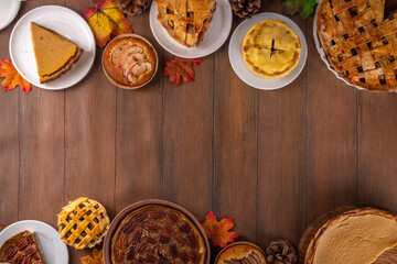 Assorted homemade fall pies and cakes