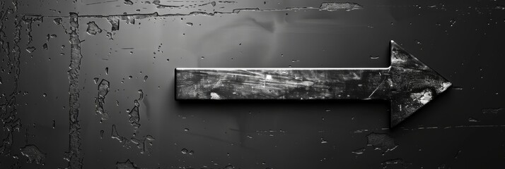 Black Arrow. Right Direction Symbol in Monochrome Background