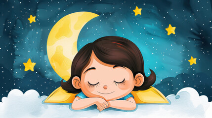 A charming watercolor scene perfect for bidding goodnight, capturing warmth and tranquility through soft hues.