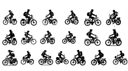 Set of Motorcycle Silhouette Vector