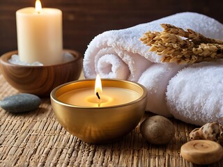 spa setting with candles