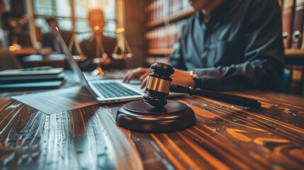 Obraz premium lawyer is sitting at his desk