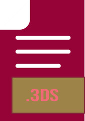 3DS File format icon outline and fill