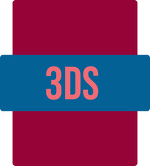 3DS ip file extension icon color fill outer flat