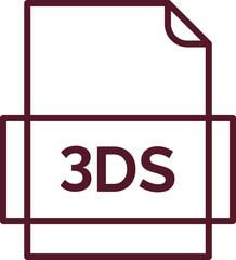 3DS  File icon thick outline rounded corners