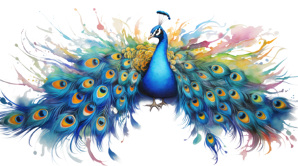 peacock isolated on white background