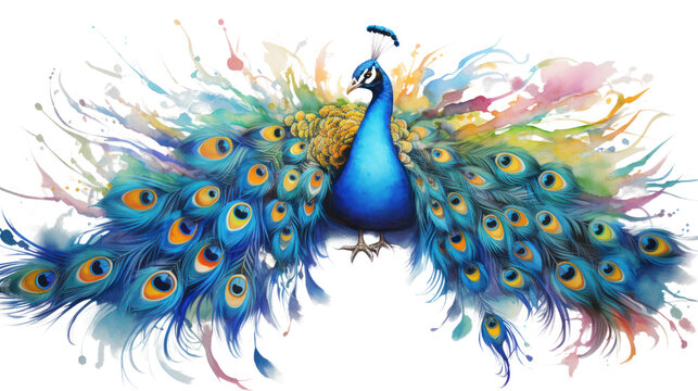 peacock isolated on white background