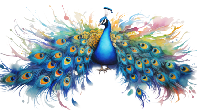 peacock isolated on white background