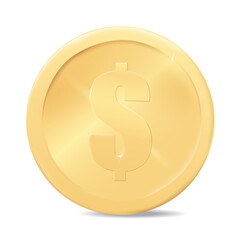 3d golden dollar coin. bussines and finance conept