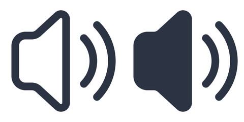 Obraz premium Volume up or speaker simple icons set designed in filled, outline, line and stroke style