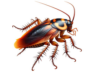 Fototapeta premium realistic 3d cockroach close view isolated transparent background
