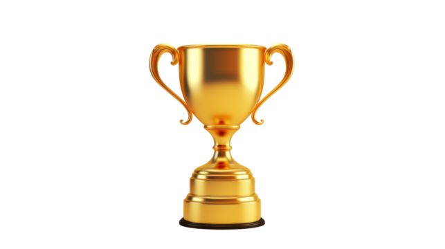 Trophy cup. Champion trophy, shiny golden cup Isolated from the white background. - Powered by Adobe