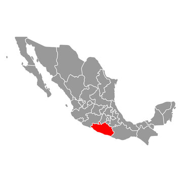 Guerrero of Mexico map shape, travel web concept icon vector illustration
