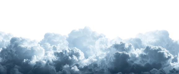 Blue fluffy clouds, cut out