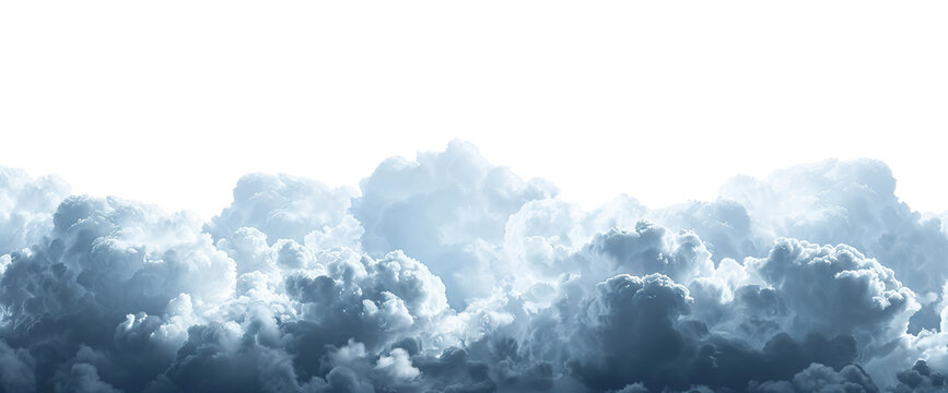 Blue fluffy clouds, cut out