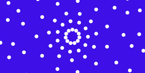 White Dots in Circular Pattern on Blue Background