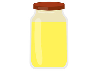 Desi Ghee illustration, clarified butter, desi ghee vector illustration, indian desi ghee, glass jar of desi ghee, indian ghee, clarified butter jar, indian food, indian ingredients, good fat food