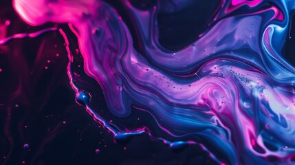 Abstract Fluid Art in Pink and Blue with Dynamic Flow Patterns background
