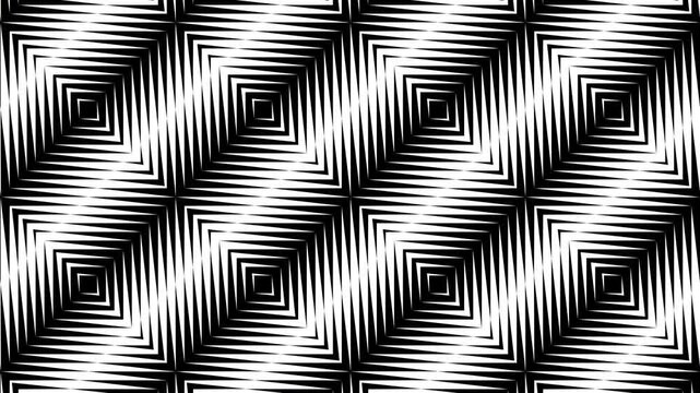 Abstract creative black and white geometric shape zigzag stripe motion background. Video animation Ultra HD 4k footage.