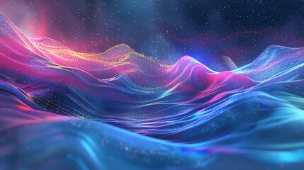 Fototapeta premium A vibrant digital aurora, symbolizing the beauty of secure online environments