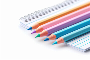 Naklejka premium Isolated learning worksheet on white background focus on, learning, realistic, composite, homeschool backdrop.