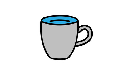 simple cup illustration in vector on white background
