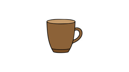 simple brown cup illustration in vector on white background