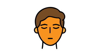 default profile with face of a person illustration in vector