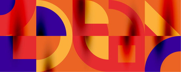 Obraz premium Neo memphis geometric pattern with circles, squares. Pop art abstract background for covers, banners, flyers and posters and other templates