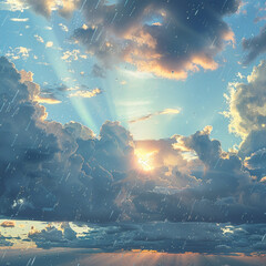 Obraz premium Rainy nature and the sky after the rain 