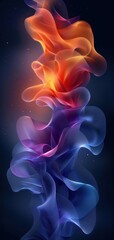 Vibrant Abstract Waves in Orange, Purple, and Blue