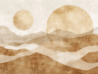 Abstract Tan Mountains, Generative AI Illustration